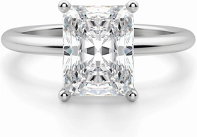 Basket Set Classic Engagement Ring, Radiant Cut 3.00CT, VVS1 Clarity, Colorless Moissanite Ring, 925 Sterling Silver, Promise Ring, Wedding Ring, Perfact for Gift Or As You Want