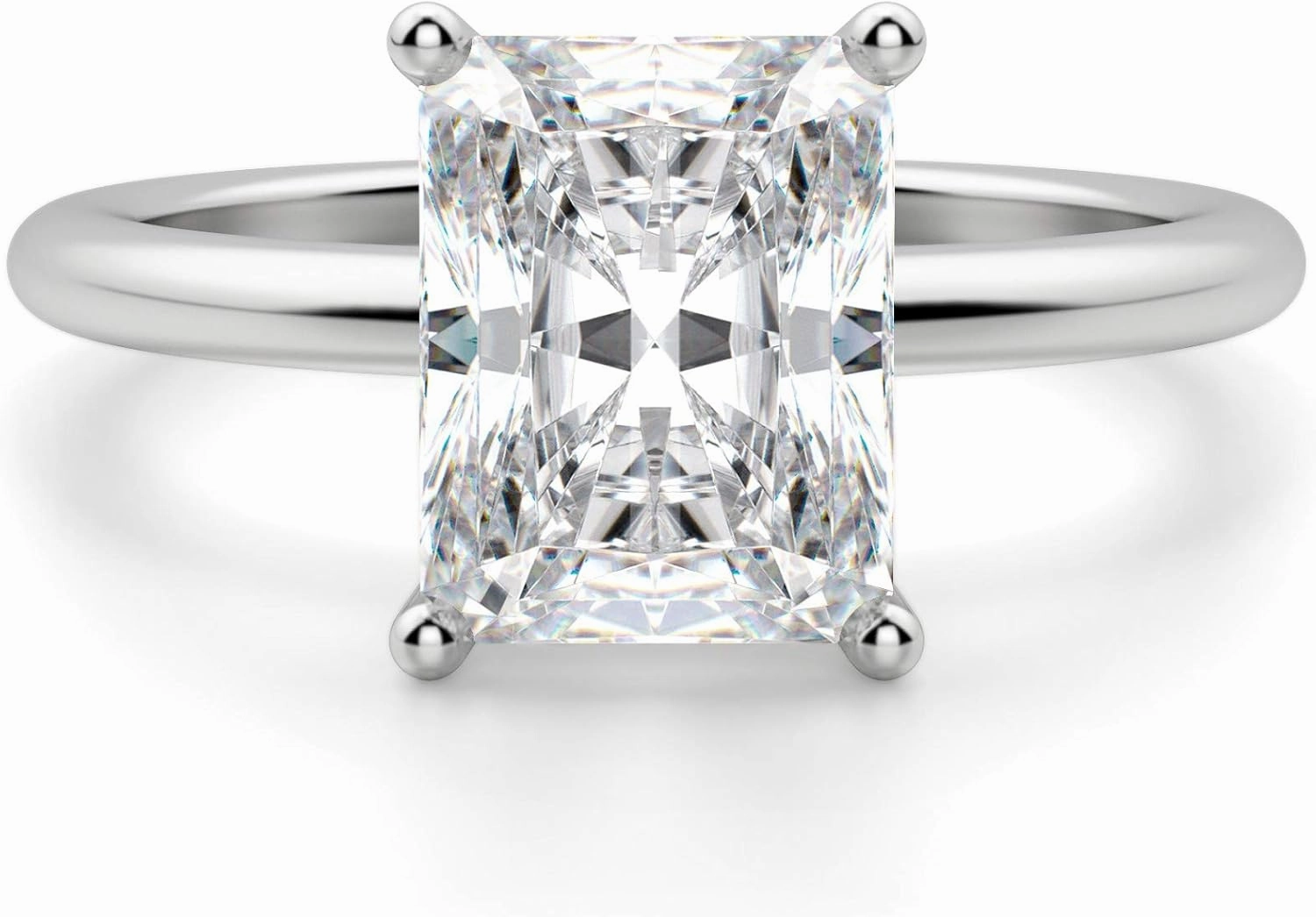 Basket Set Classic Engagement Ring, Radiant Cut 3.00CT, VVS1 Clarity, Colorless Moissanite Ring, 925 Sterling Silver, Promise Ring, Wedding Ring, Perfact for Gift Or As You Want