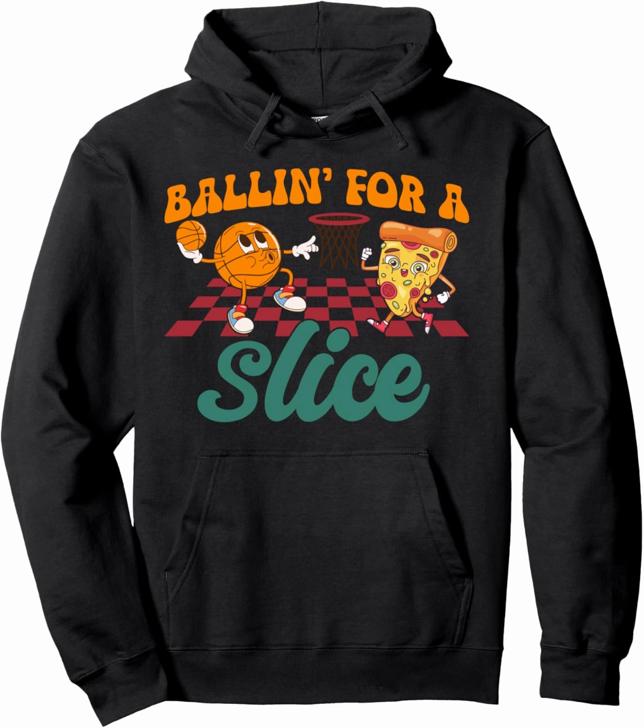 Basketball Pizza Dunk Lovers Food Pizza Pullover Hoodie
