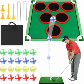 Battle Golf Game - Chip and Stick Golf Game Indoor Outdoor,Includes 20 Velcro Golf Balls, Putting Mat & Carrying Bag, Home Golf Target Games Backyard Games for Young Adults, Fathers & Golfers