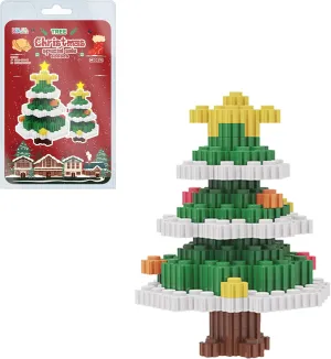 BB FUN HOUSE Christmas Tree Ornaments Pixel Art Puzzle Bricks Bucket, 620 Piece Pixel Blocks Art Kit for Create 3D Christmas Tree, Patented Interlocking Building Bricks Stem Toys, Gift for Age 6 Plus