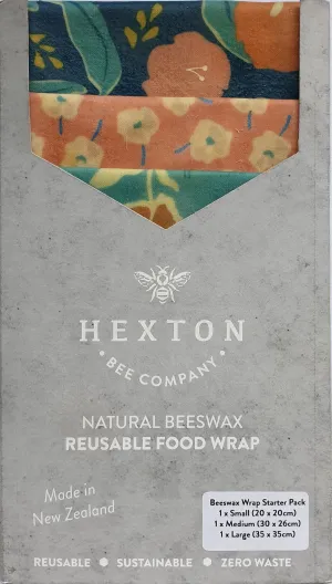 Beeswax Food Wrap - Flower Power Set of 3