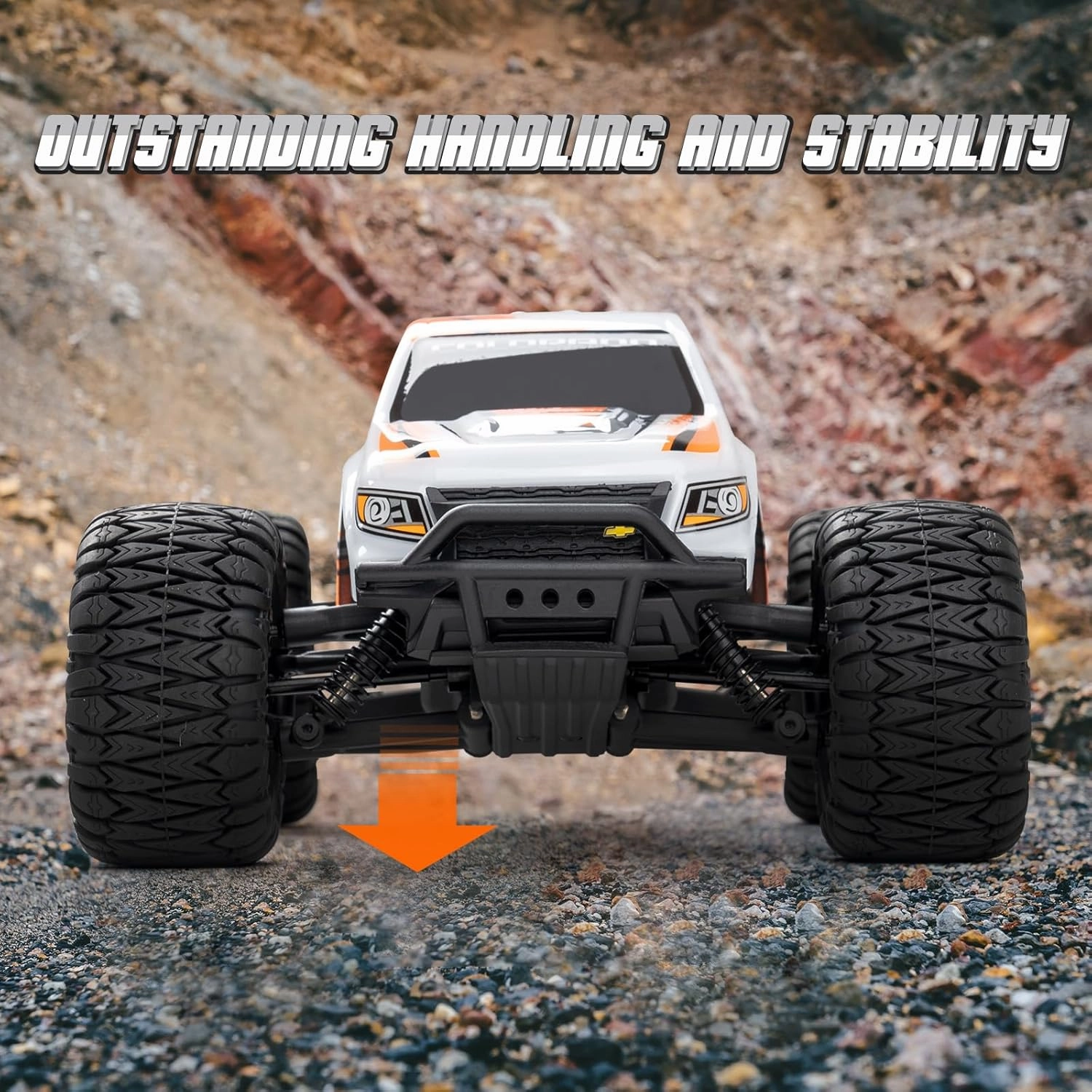 BEEZRC FMS 1/24 RC Monster Truck Colorado FMT24 Fast Drift RC Car Licensed Chevy RC Offroad RTR Electric Hobby Radio Controlled Truck 4x4 Waterproof High Speed Remote Control Car for Adults (White)…