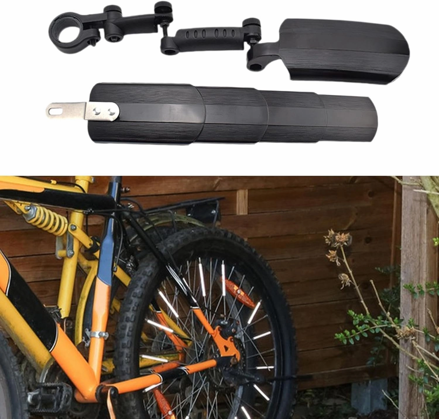 Bicycle Mud Guard Set Adjustable Easy to Install Rainproof Tools Accessories Bike Fenders Cycling Mudguards for Mountain Bike