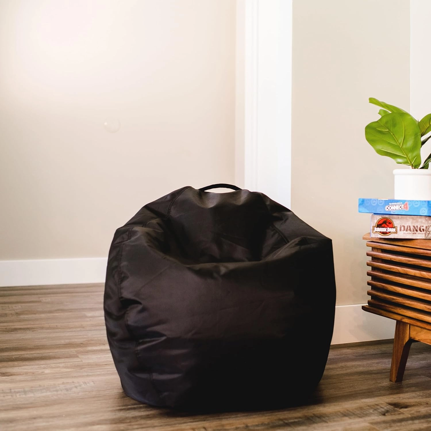 Big Joe Classic Bean Bag Chair, Black Smartmax, Durable Polyester Nylon Blend, 2 feet Teardrop