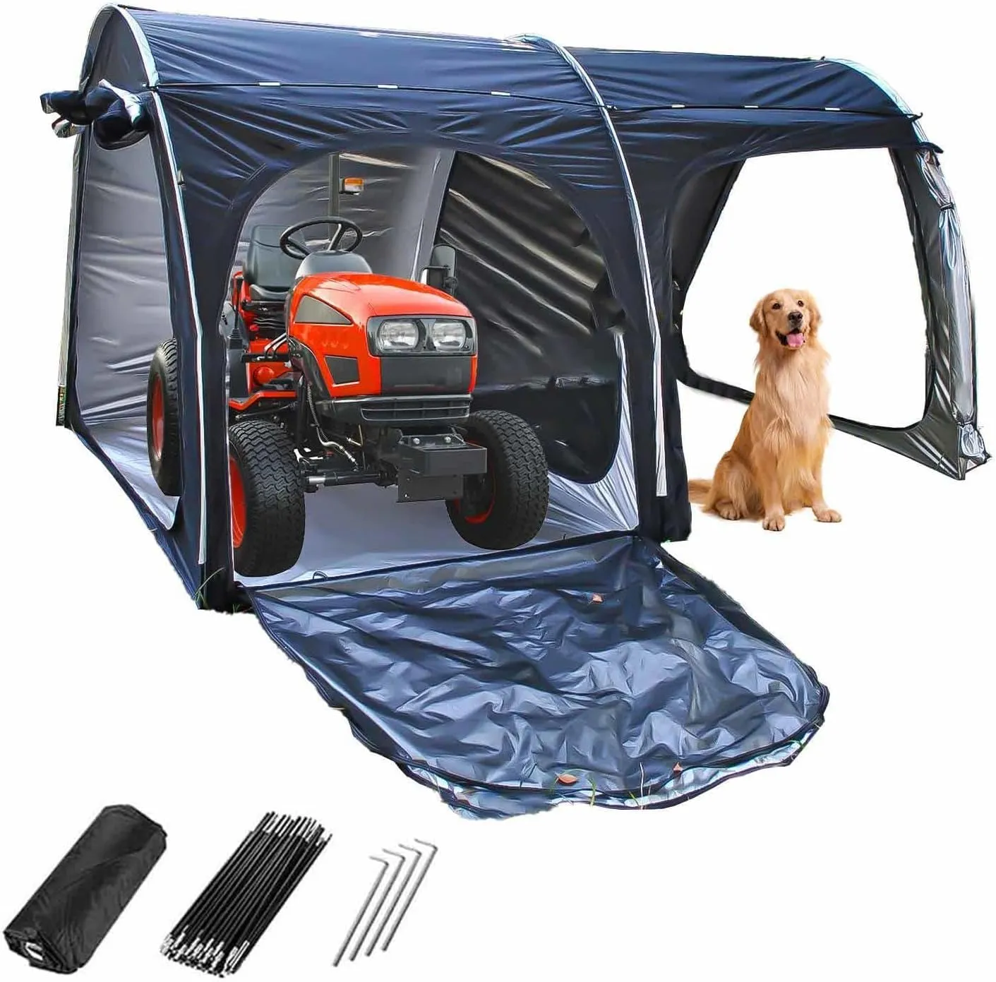 Bike Tent with Ventilation Mesh Small Shed Outdoor Storage with Double Doors for 5-7 Bikes Outdoor Bike Storage Shed Bike Storage