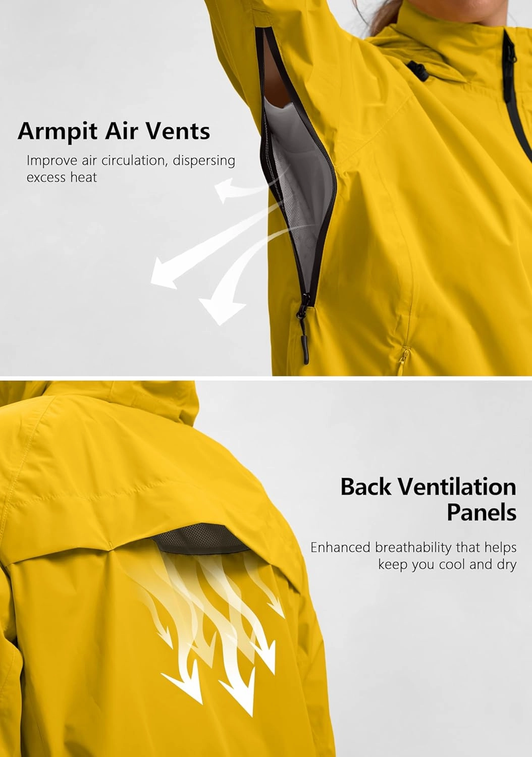 Bikewa Women's Cycling Rain Jackets Waterproof Windbreaker Lightweight Running Windproof Reflective Jacket Packable Hooded