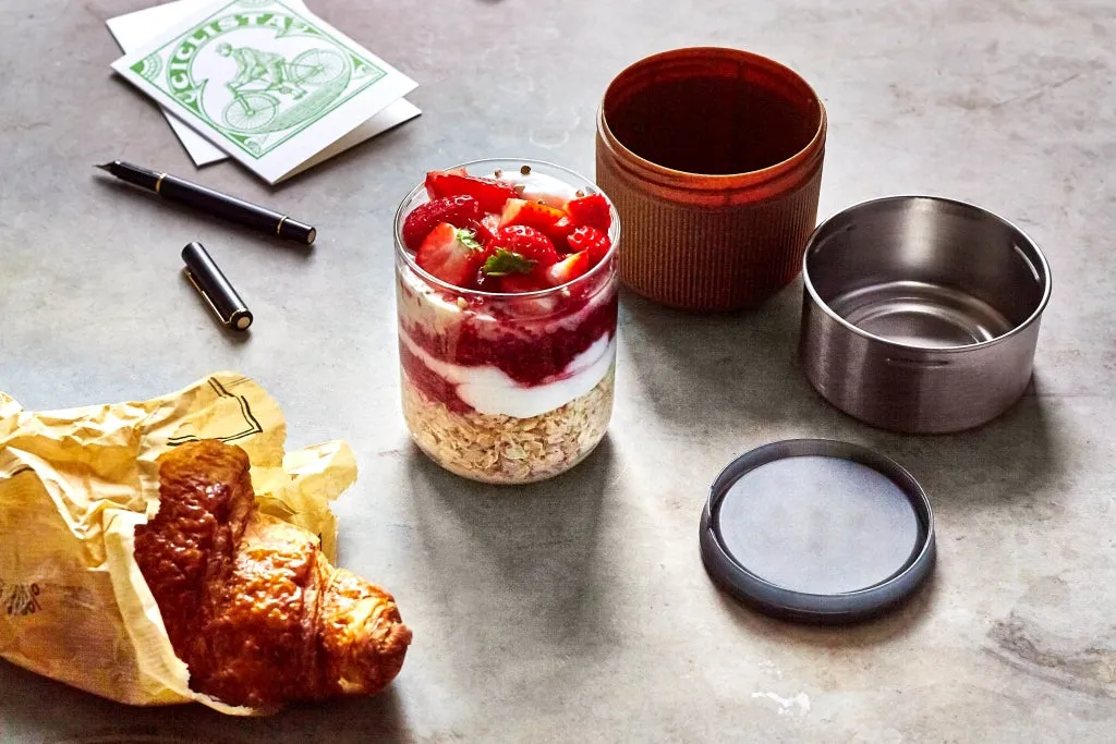 Black Blum Glass Lunch Pot - Ø95mm - Almond