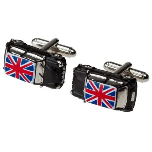 Black Union Jack Mini Car Cufflinks