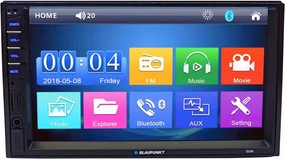 Blaupunkt Sun Sun 7-in. LCD T-Screen Double-DIN Multimedia Car Stereo Receiver with AM/FM, Bluetooth, USB, SD, Aux, and Mirrorlink Support