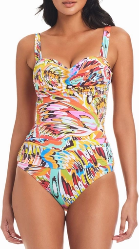 Bleu Rod Beattie Break The Mold Shirred Underwire One-Piece 12, Multi