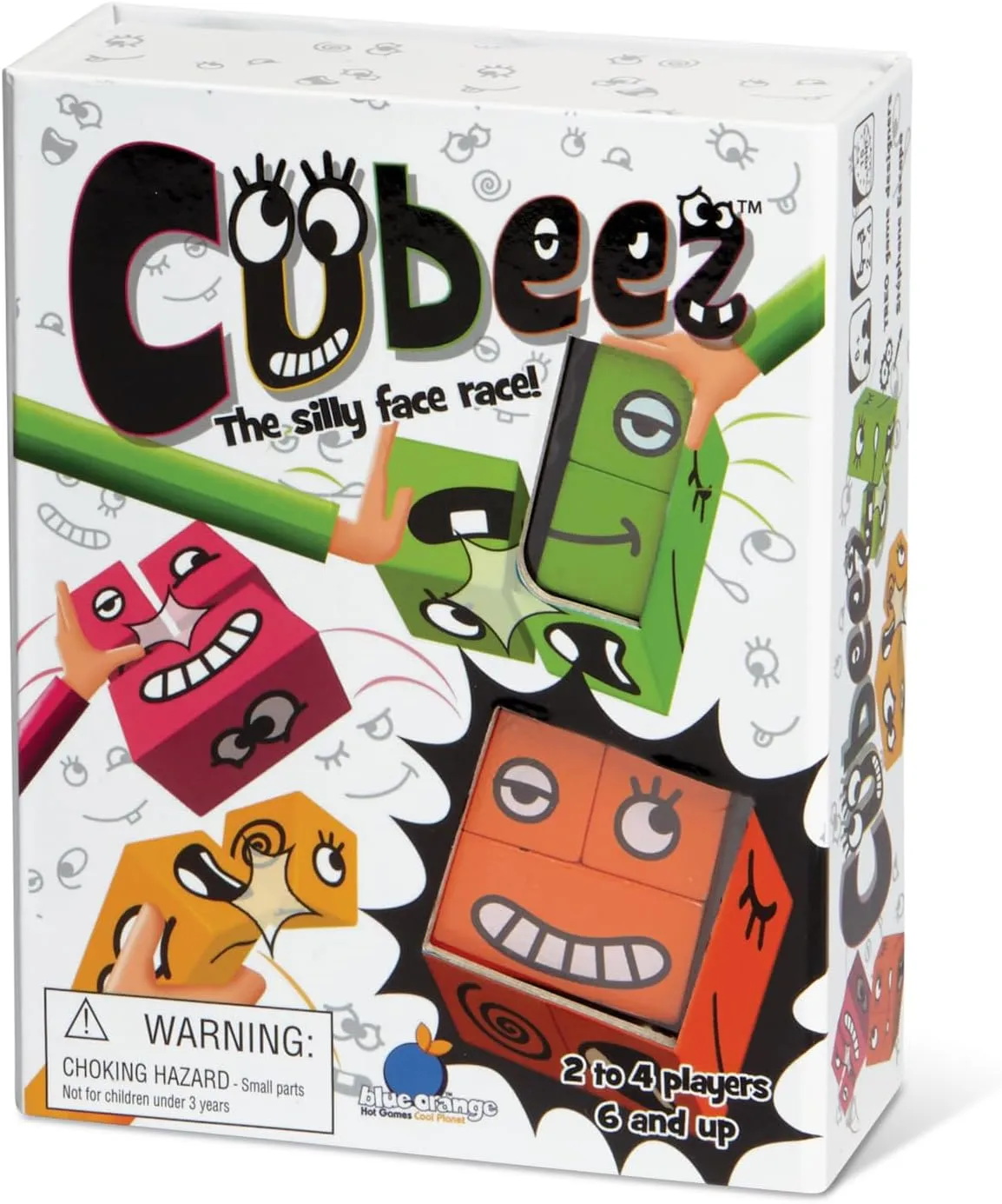 Blue Orange Cubeez Original Matching Face Changing Expression Puzzle Race with Wooden Cubes Games, 1 to 4 Players, Ages 6 