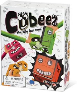 Blue Orange Cubeez Original Matching Face Changing Expression Puzzle Race with Wooden Cubes Games, 1 to 4 Players, Ages 6 
