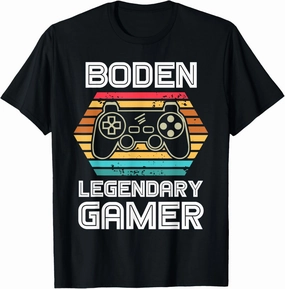 BODEN Legendary video gamer custom name personalized gaming T-Shirt
