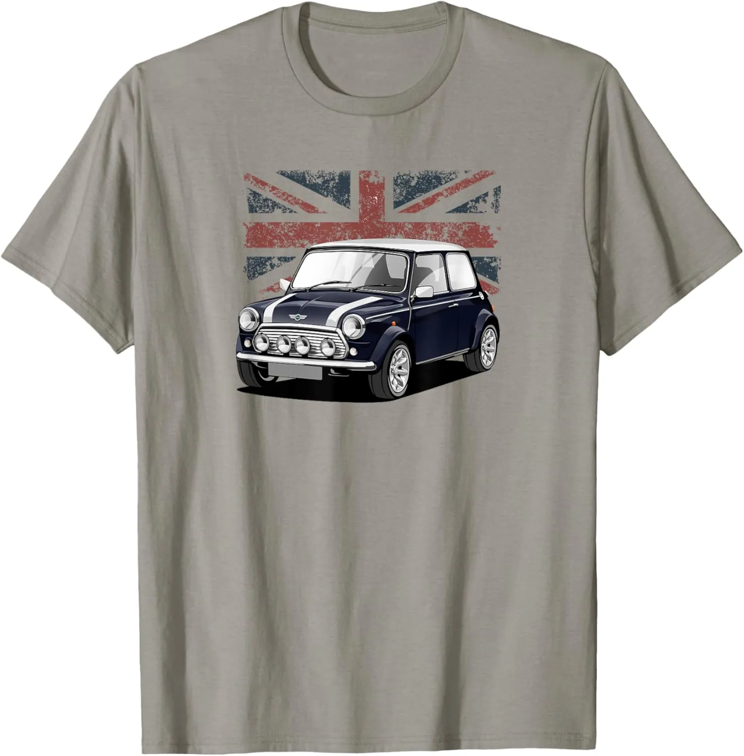 British Classic Sports Mini Car with Flag T-Shirt