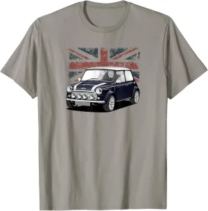 British Classic Sports Mini Car with Flag T-Shirt