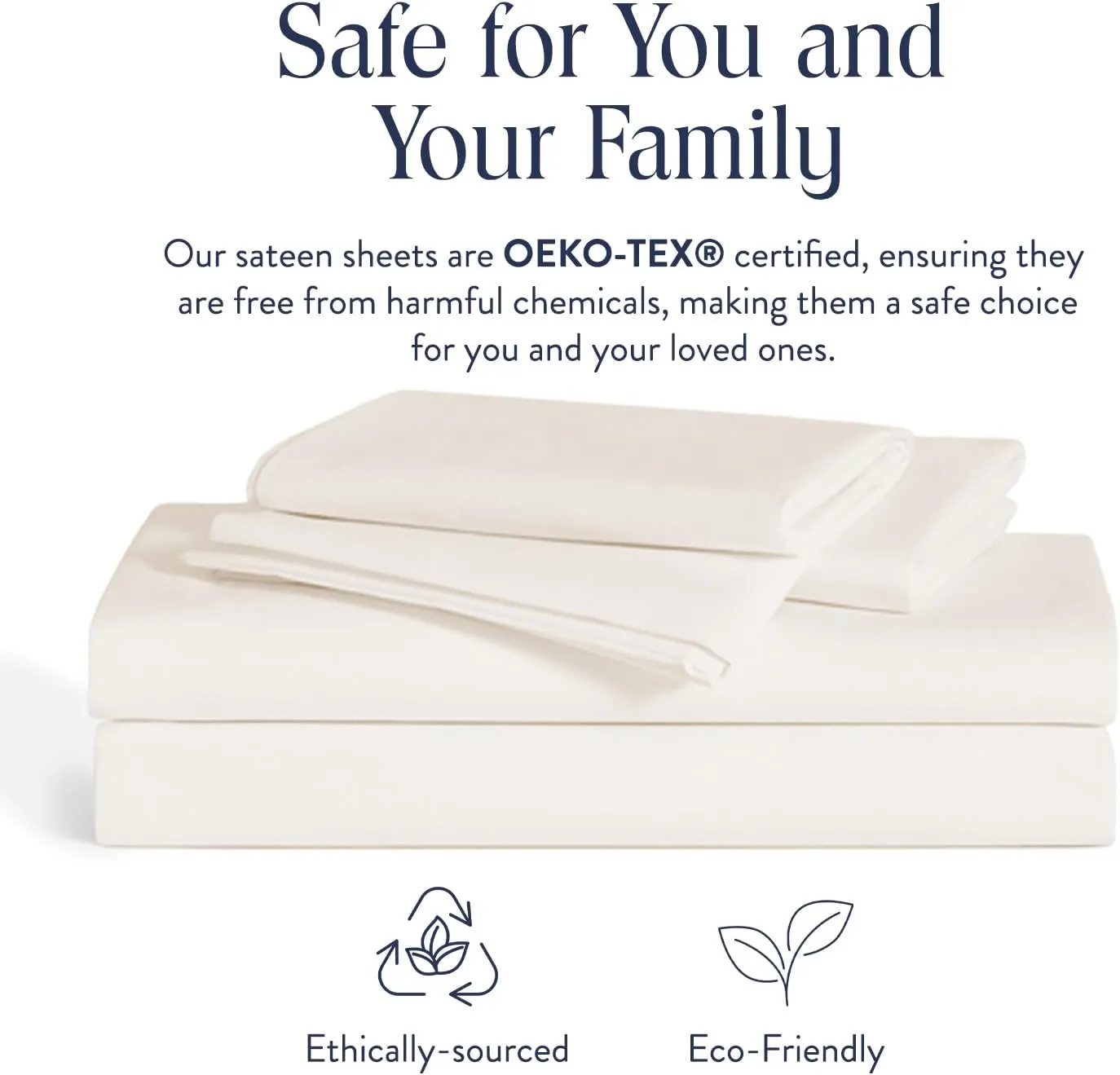 Brooklinen Luxury Sateen 4 Piece California King Size Sheets Set in Cream - 100% Cotton Sateen Sheets - 1 Fitted Sheet, 1 Flat Sheet, 2 Pillowcases