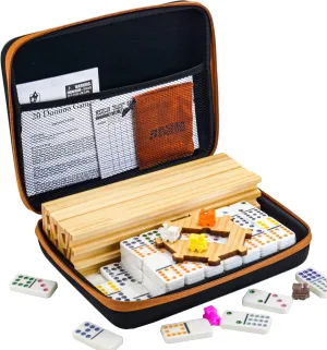 Bucher&Rossini Dominoes Set Double 12 with 4 Racks for Adults Kids, Mexican Train Dominoes Set Double 12, Mexican Train Dominoes (Double 12)