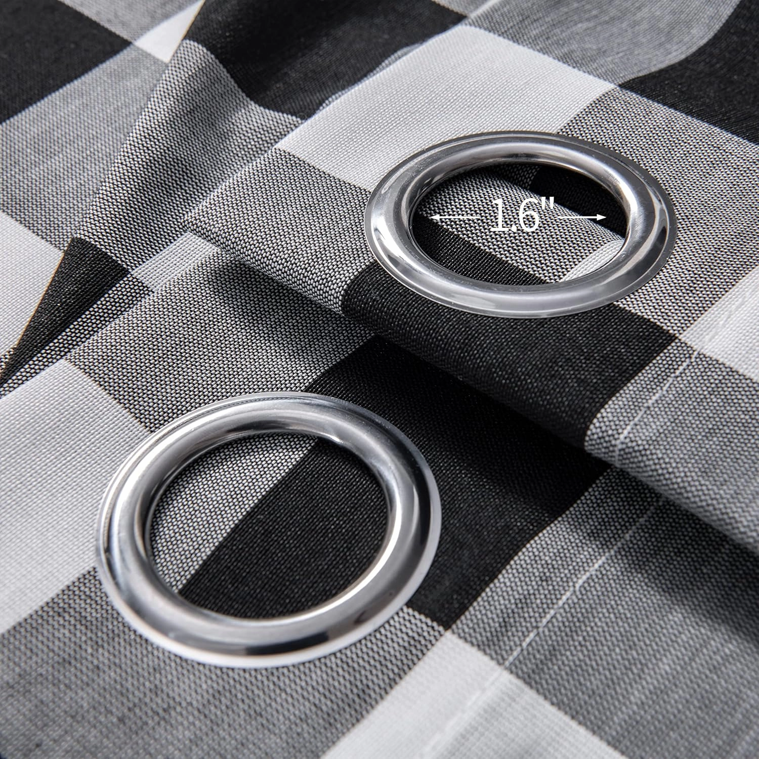 Buffalo Plaid Curtains, Black and White, Buffalo Check, Rustic, Farmhouse, Country, Antique, Vintage Style for Living Room, Bedroom, Kitchen - Set of 2 Panels, 42"84"2, Black/White