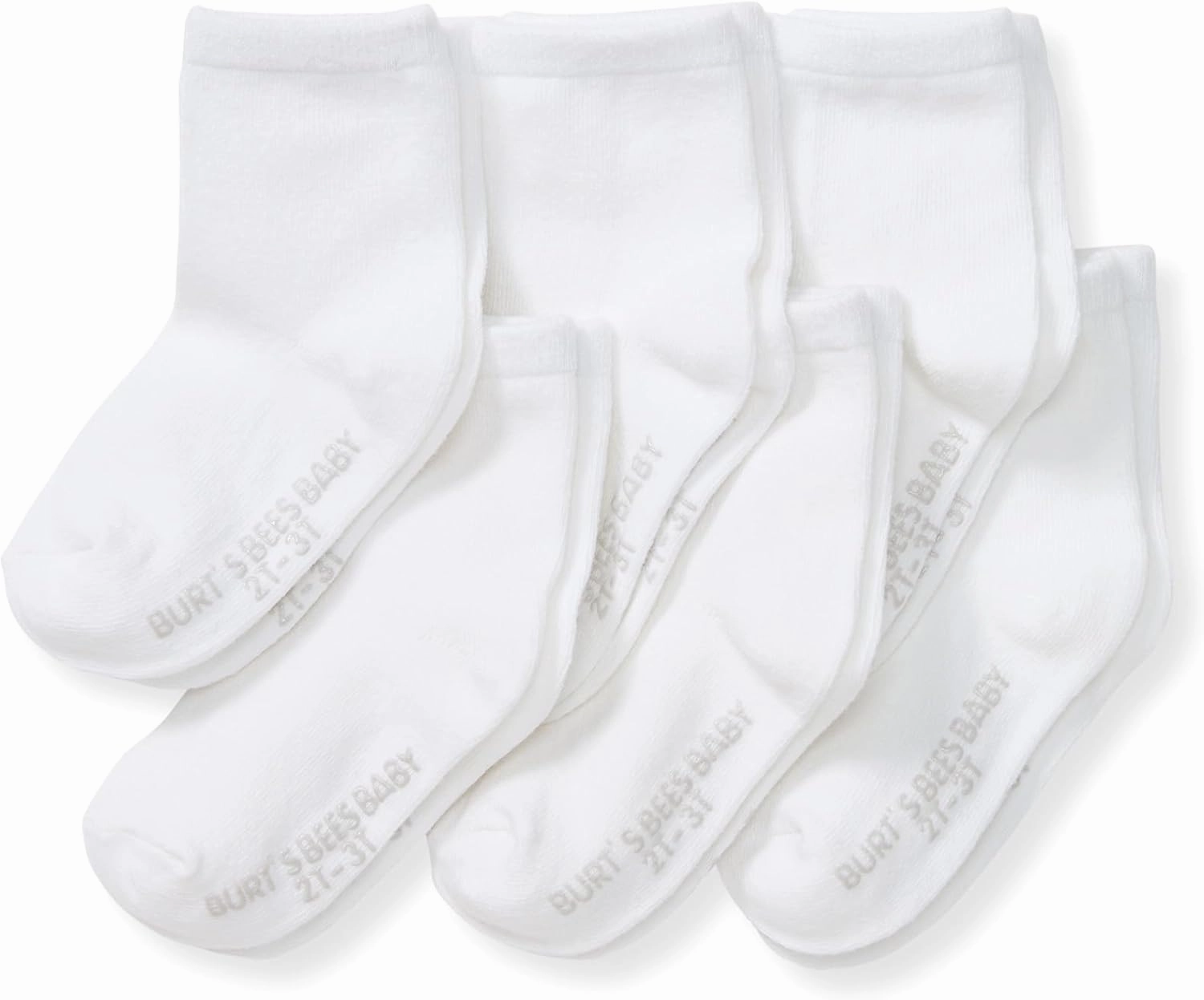 Burt's Bees Baby Unisex Baby Socks Ankle or Crew Height Made with Soft Organic Cotton, 6 Packs with Non-Slip Grips for Babies