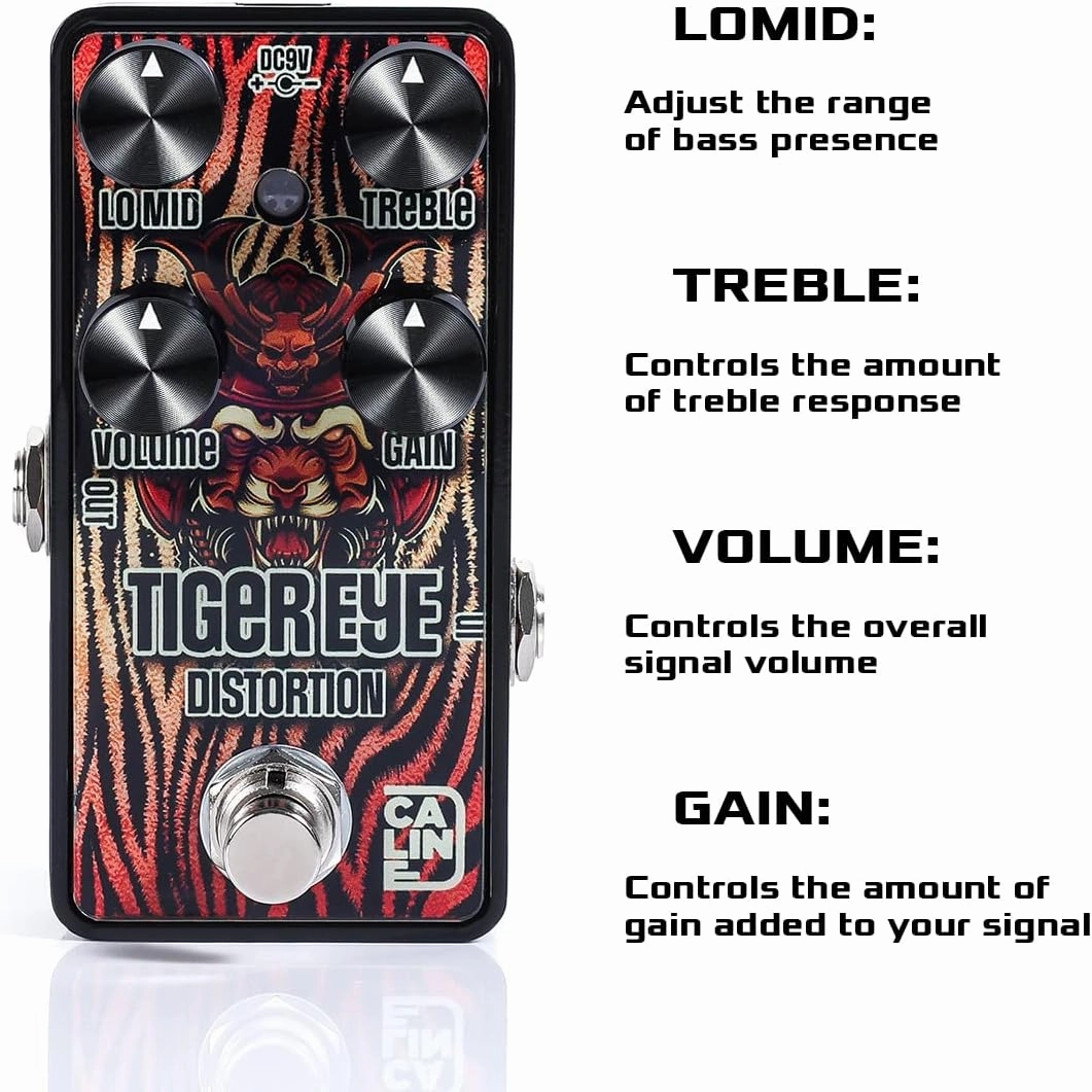 Caline Mini Guitar Distortion Pedal G001 G Series Classic Rock Distortion Effect for Electric Guitar True Bypass