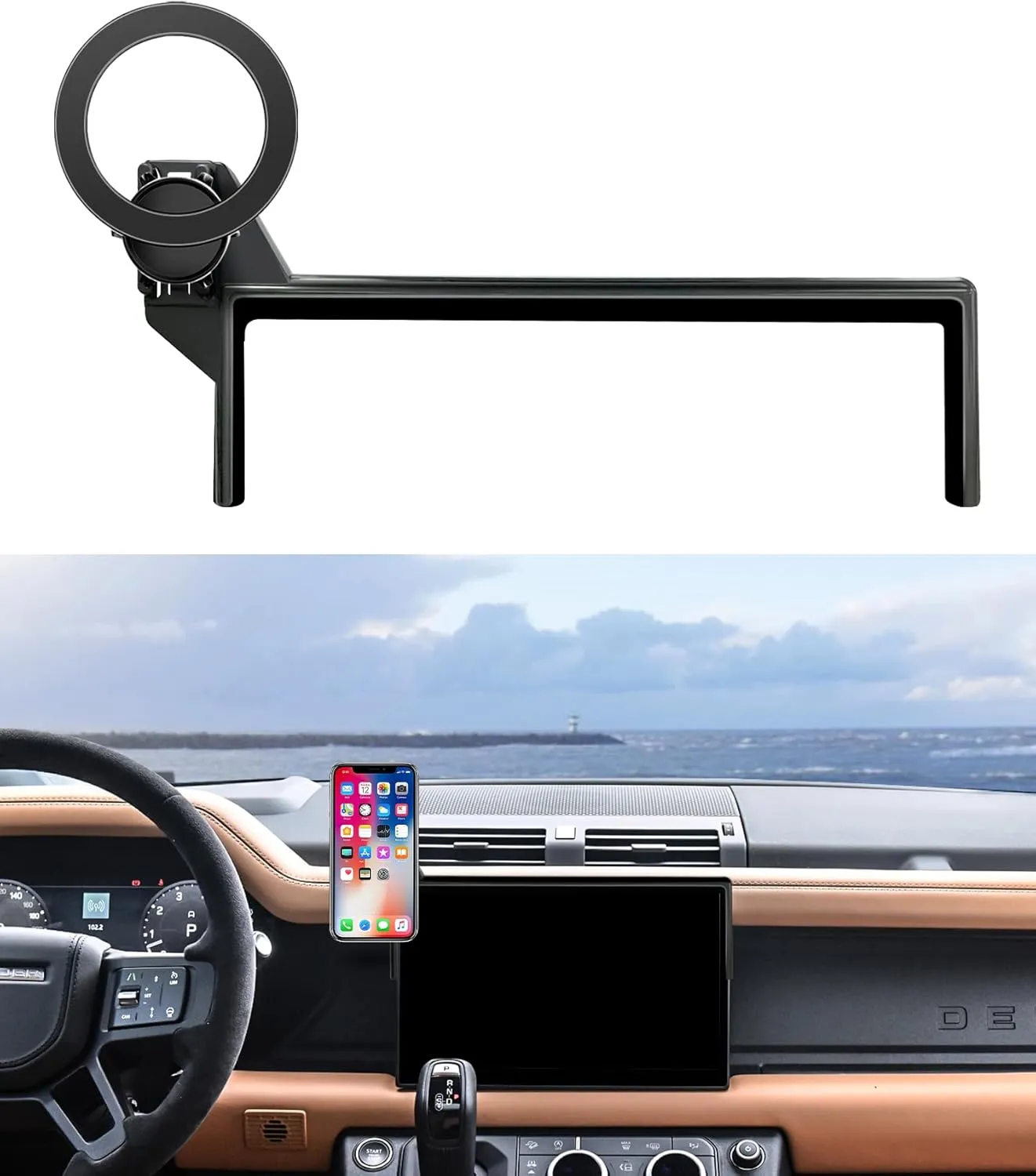 Car Phone Holder for 2022-2025 Land Rover Defender Accessories 11.4-Inch Screen Fixed Clip, 360° Rotation Phone Mount Compatible with MagSafe, Cell Phone Holder Does Not Affect Air Vent