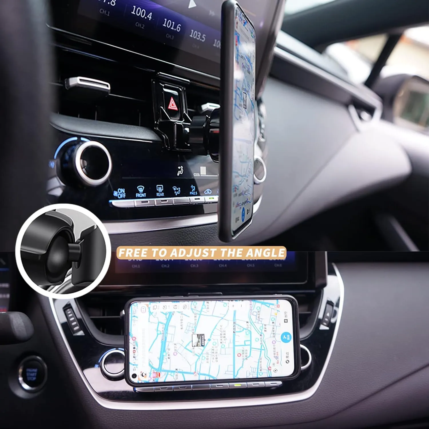 Car Phone Holder Mount Magnetic Custom Fit for Toyota Corolla 2020-2025, Dashboard Air Vent 360° Rotation Car Phone Cradles for 3-7 Inch