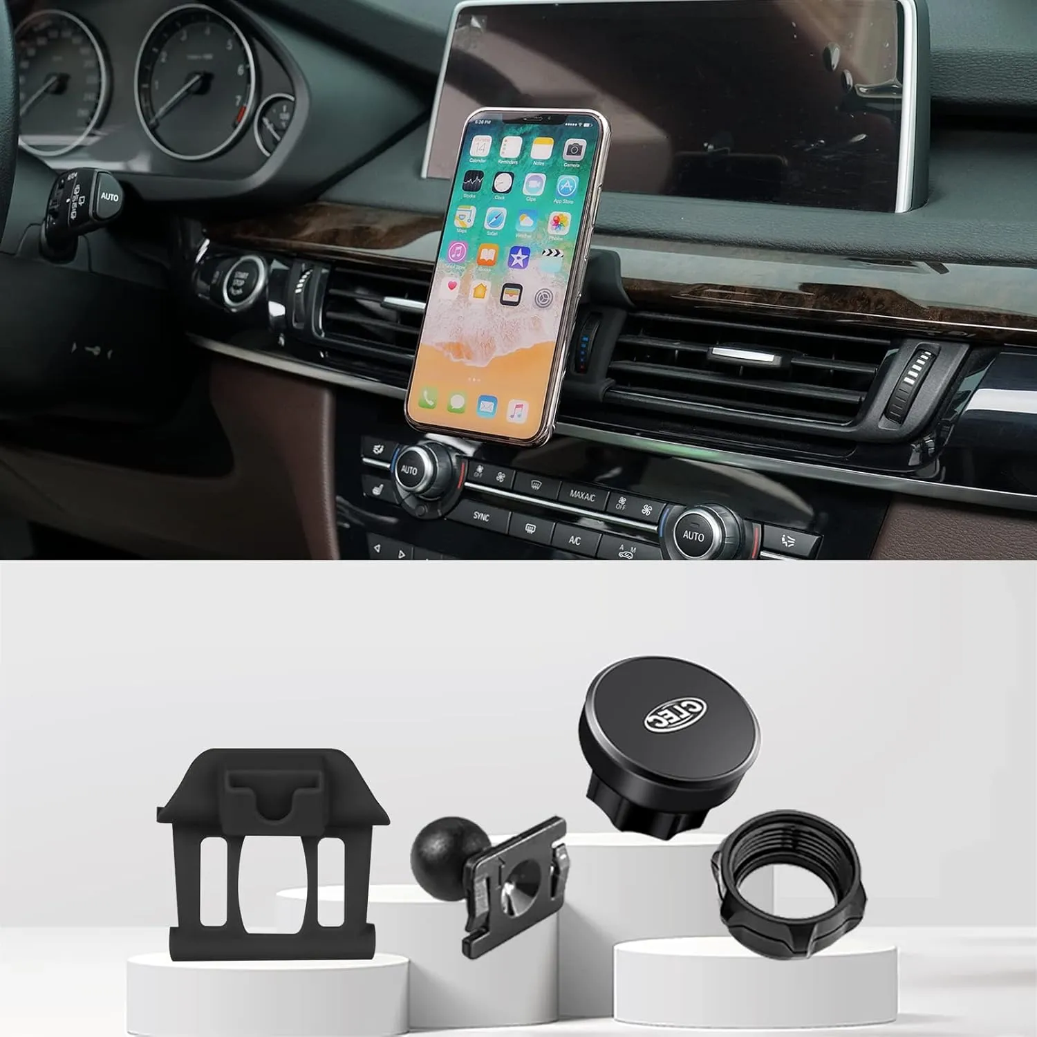 Car Phone Holder Mount Magnetic Fit for BM-W X5 2014-2018 & X6 2015-2019, Custom Fit Car Phone Holder Magnet for Air Vent Dashboard Easy to Install, Mini Car Phone Stand for 3-7 Inch Phone