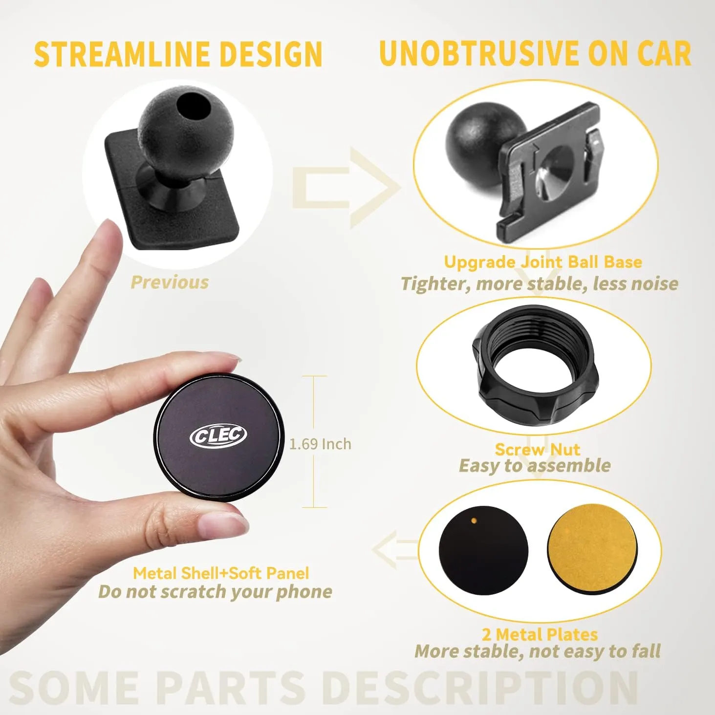 Car Phone Holder Mount Magnetic Fit for BM-W X5 2014-2018 & X6 2015-2019, Custom Fit Car Phone Holder Magnet for Air Vent Dashboard Easy to Install, Mini Car Phone Stand for 3-7 Inch Phone