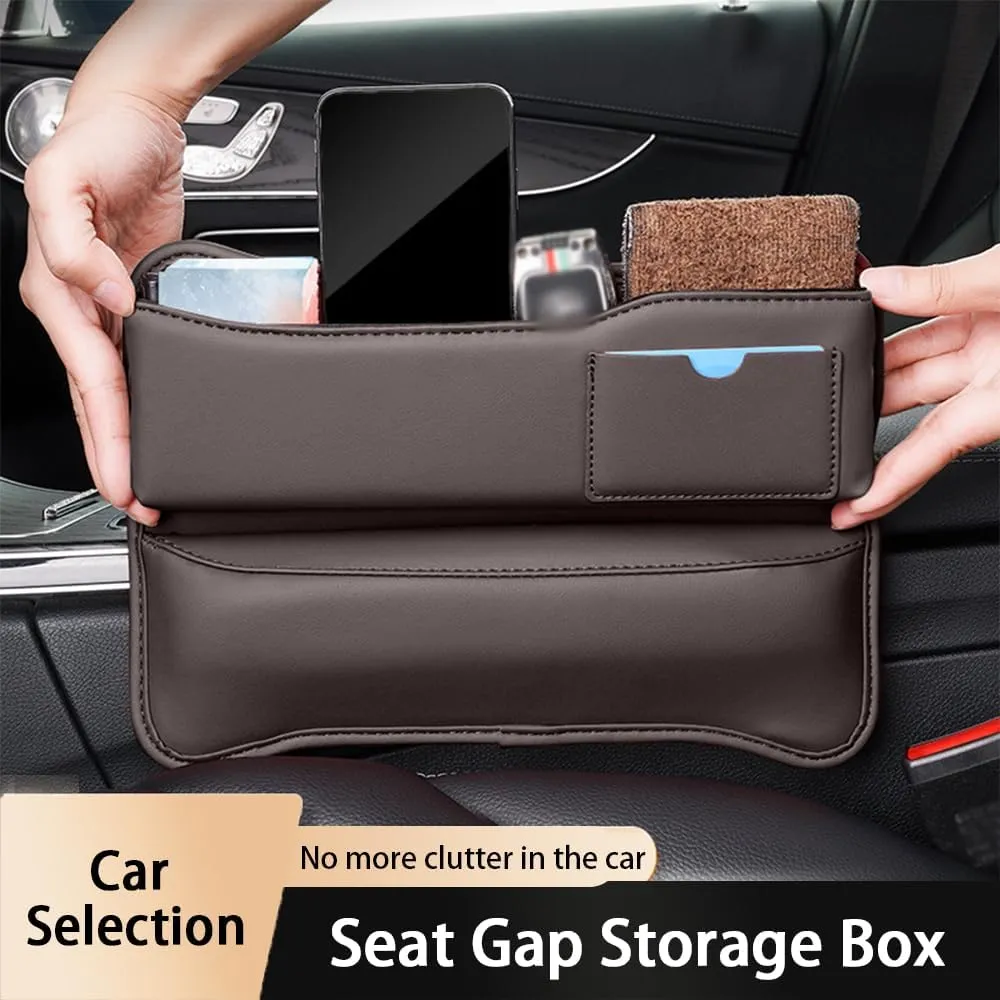 Car Seat Gap Storage Box for Mini Cabrio R57 F57 FCW/One/D/Cooper S/SD 2015-2024, Car Storage Box Seat Gap Storage Box Car Clamp Storage Bag Neat Car Supplies,Black-Driver's seat