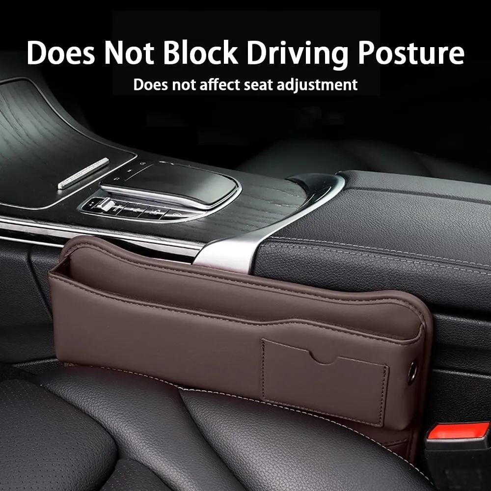 Car Seat Gap Storage Box for Mini Cabrio R57 F57 FCW/One/D/Cooper S/SD 2015-2024, Car Storage Box Seat Gap Storage Box Car Clamp Storage Bag Neat Car Supplies,Black-Driver's seat