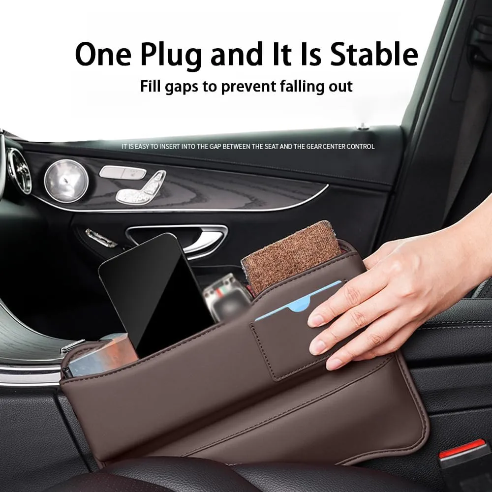 Car Seat Gap Storage Box for Mini Cabrio R57 F57 FCW/One/D/Cooper S/SD 2015-2024, Car Storage Box Seat Gap Storage Box Car Clamp Storage Bag Neat Car Supplies,Black-Driver's seat