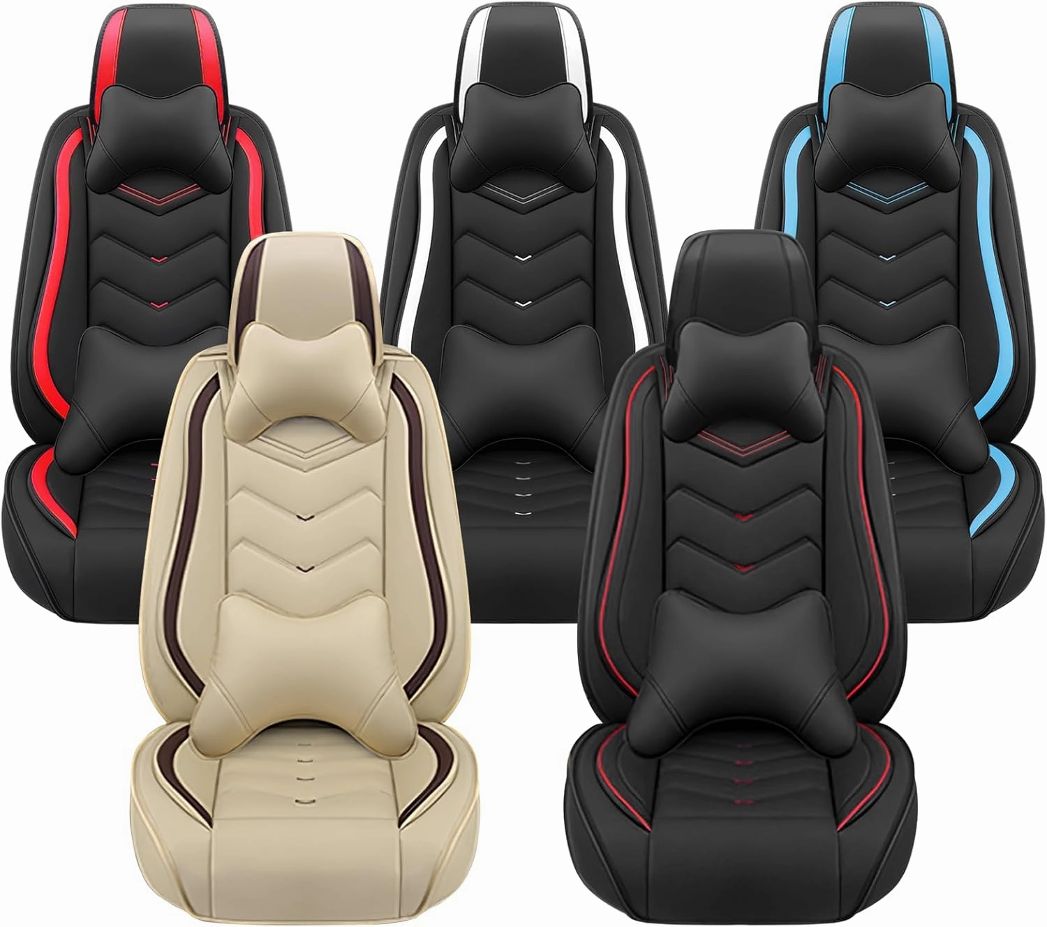 Car Seat Covers for Genesis G80 2017-2025, Premium Nappa Leather Car Seat Cover, Stylish Sport Seat Covers， Automobile Seat Cover Sets.(Luxury 5 Seats/Beige)