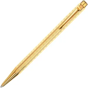 Caran d'Ache Ballpoint Pen, Oil-based, Ecridor, Chevron, Gold 0898-208