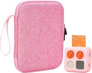 Card Holder for Yoto Cards – Kids Accessory, Soft Portable Folder with Zipper & 96 Pockets Player & Mini Audiobook Cards, Card Binder Case with Yoto Mini Silicone Case for Travel (Pink)