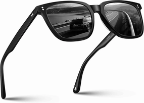 CARFIA Acetate Polarized Sunglasses for Men UV400 Protection Classic Retro Square Shades Driving Glasses