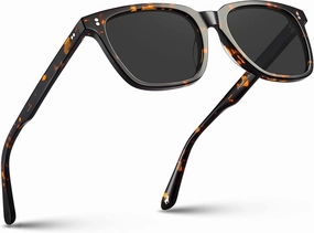 CARFIA Acetate Polarized Sunglasses for Men UV400 Protection Classic Retro Square Shades Driving Glasses
