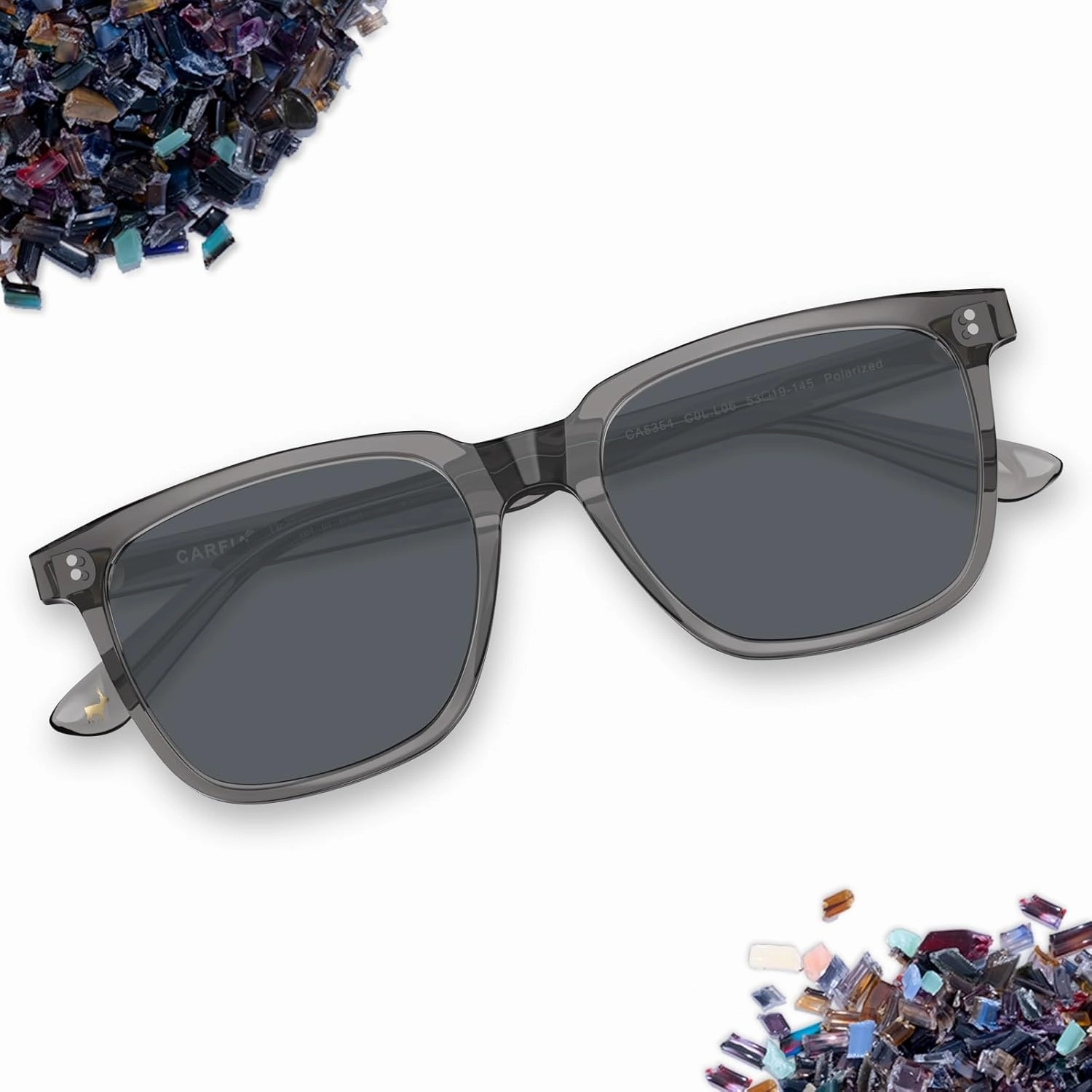 CARFIA Acetate Polarized Sunglasses for Men UV400 Protection Classic Retro Square Shades Driving Glasses