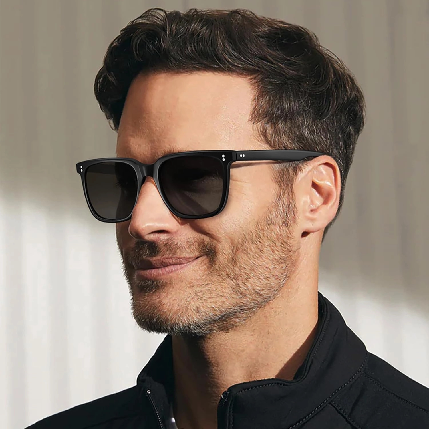 CARFIA Acetate Polarized Sunglasses for Men UV400 Protection Classic Retro Square Shades Driving Glasses