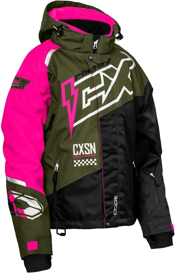 Castle X Women's Code G5 Jacket (Olive/Black/Pink Glo - Medium)