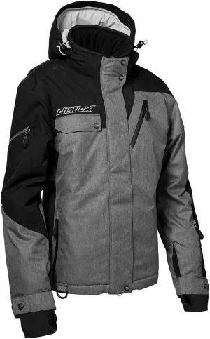 Castle X Women's Powder G3 Snowmobile Jacket w/Fixed 3M Thinsulate (Heather/Black/Silver - Small)