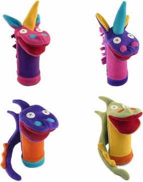 Cate and Levi Fantasy and Imagination Hand Puppets-Set of 4 Includes 2 Unicorns and 2 Dragons (100% USA Polar Fleece)