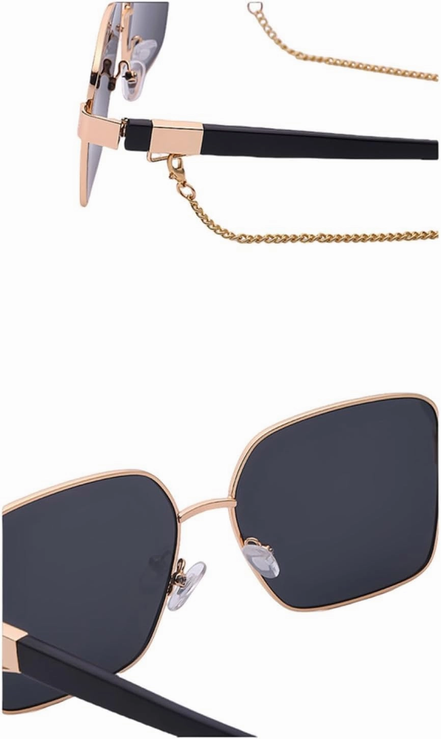 Chain Style Elegant Woman Trendy Fashion Sunglasses Outdoor Man Retro