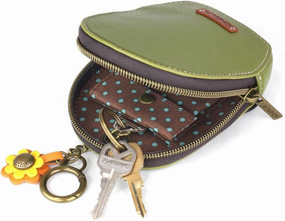 CHALA Mini Coin Purse Keychain - RFID Protected Card Holder and Coin Purse Accessory - Monarch Butterfly