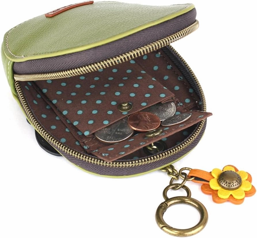 CHALA Mini Coin Purse Keychain - RFID Protected Card Holder and Coin Purse Accessory - Monarch Butterfly