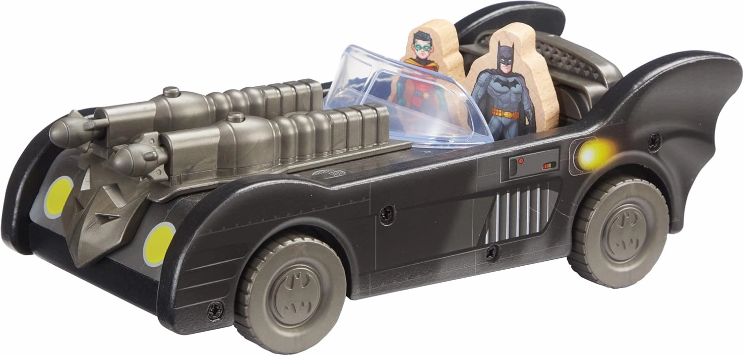 Character Options Batman Wooden Batmobile, Push Along Vehicle, Imaginative Play, Preschool Toys, fsc Certified, Sustainable Toys, Gift for 3-5 Years Old