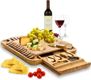 Charcuterie Board Gift Set - Bamboo Cheese Board and Charcuterie Boards Set - Housewarming Gifts New Home, Wedding Gifts for Couples 2025, Bridal Shower Gift, Birthday Gifts for Women