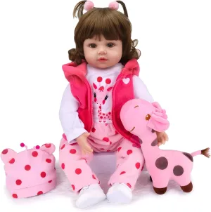 CHAREX Reborn Baby Dolls - Realistic Baby Dolls Girl 18 inch Lifelike Silicone Baby Soft Weighted Body Reborn Toddler with Full Set Accessories Handmade Gift for Children Age 3  and Collectors