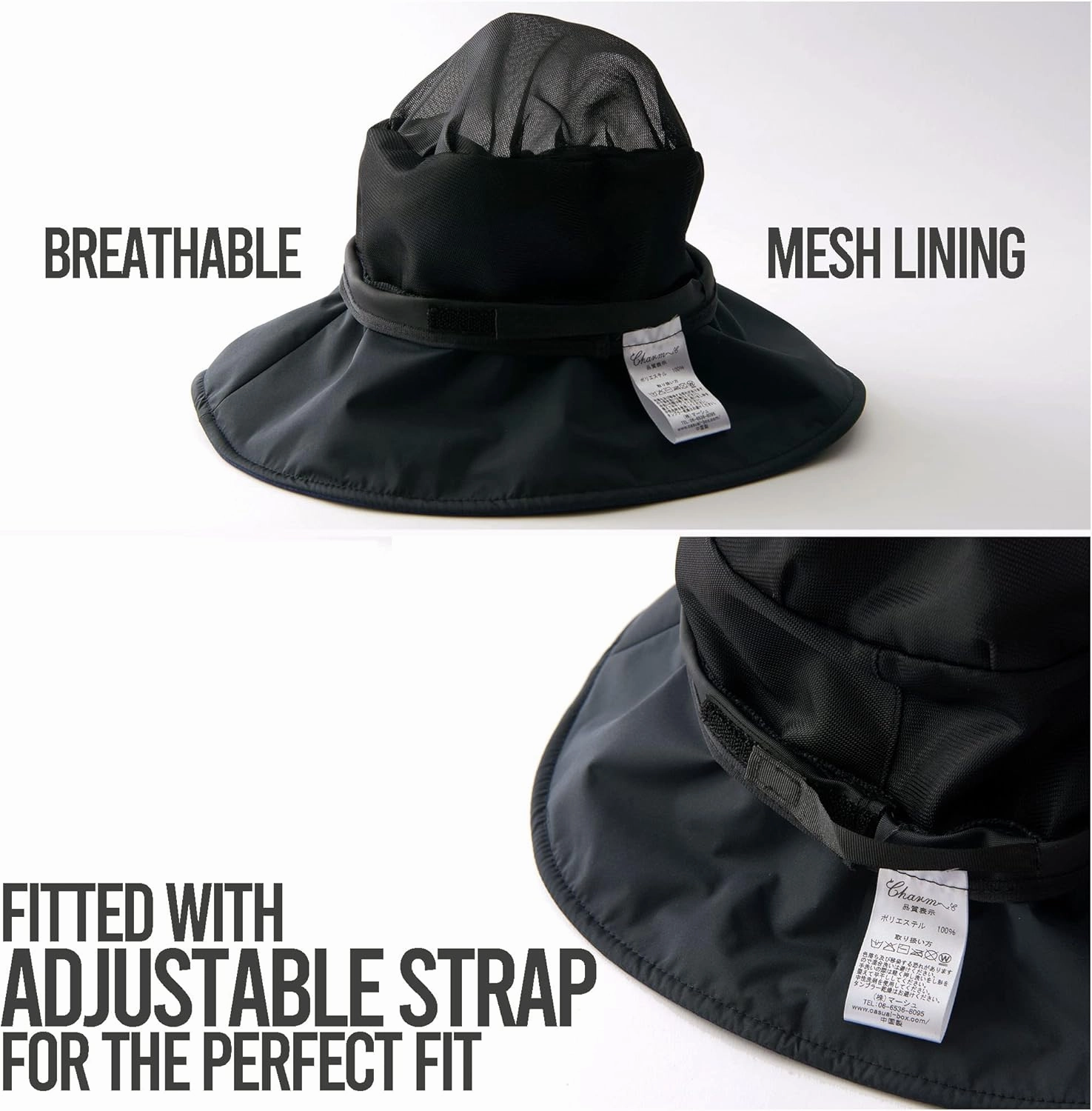 CHARM Womens Summer Beach Sun Hat - Wide Brim Gardening UV Protection Japanese Design