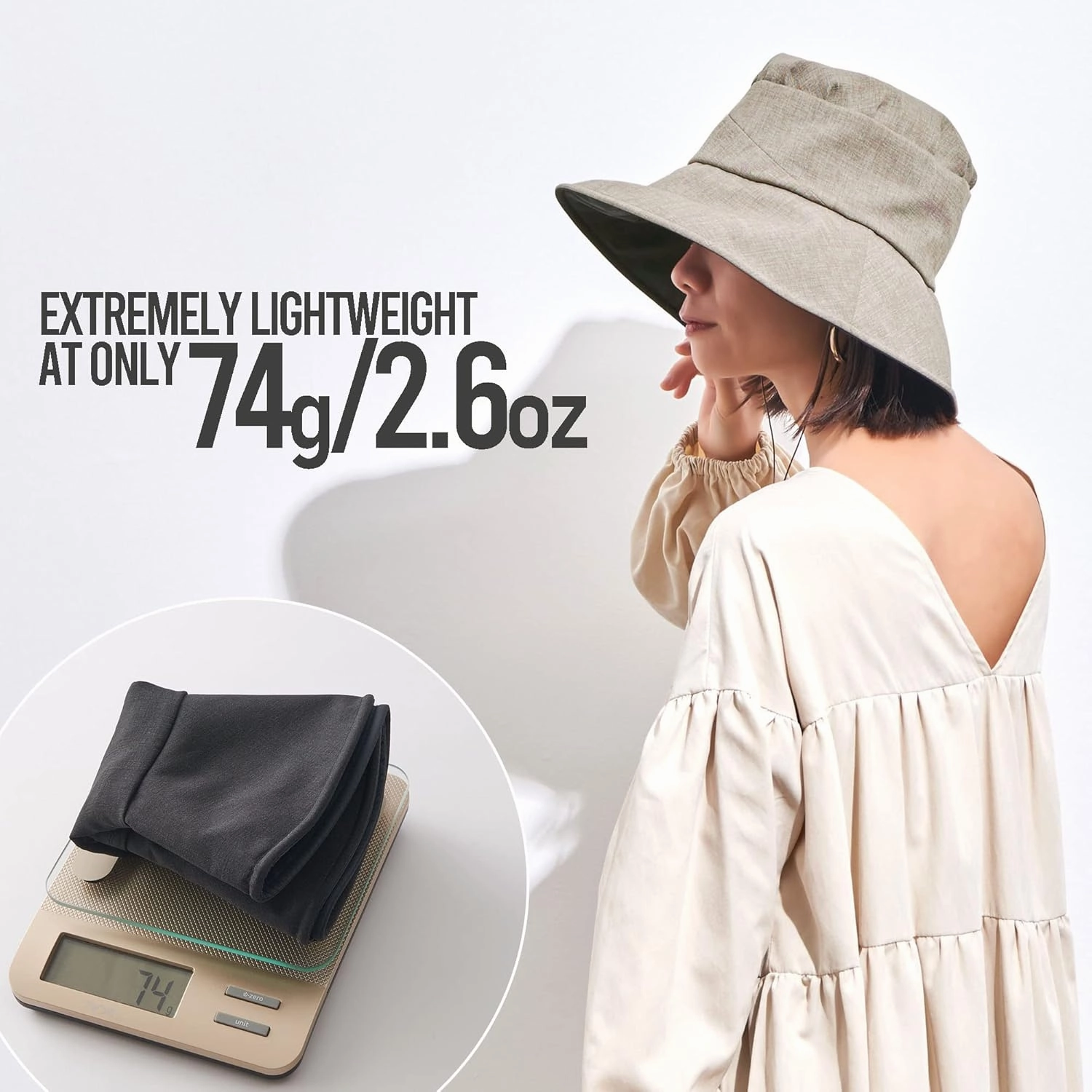 CHARM Womens Summer Beach Sun Hat - Wide Brim Gardening UV Protection Japanese Design
